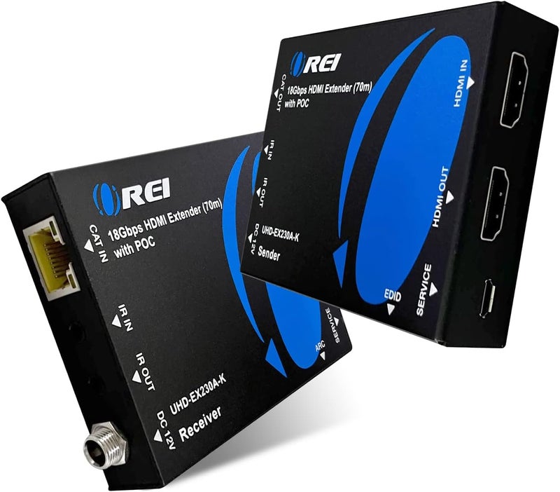 OREI موسع HDMI بدقة 4K عبر الإيثرنت، بالون موسع عبر Cat6/Cat7 مع مستخرج صوتي IR بصري حتى 230 قدم - مخرج حلقي - إشارة 4K@60Hz كاملة UltraHD - زمن انتقال منخفض - دعم كامل - Image 1